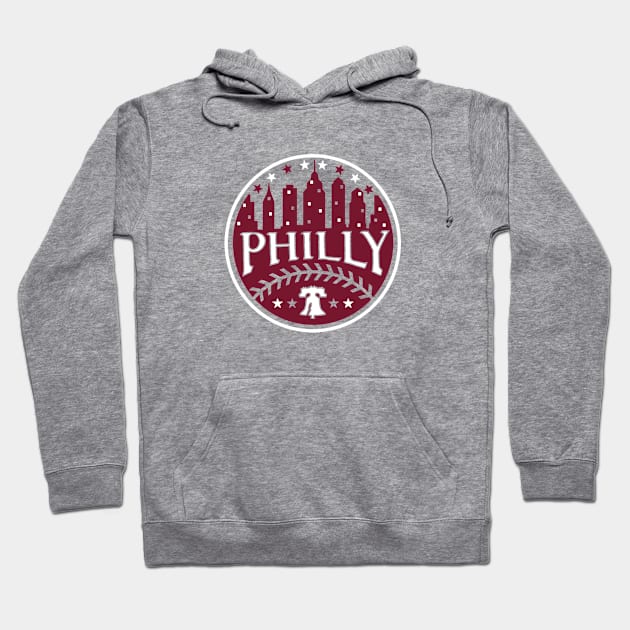 Philly Red White and Philadelphia Blue Baseball Fan Phils Fan Favorite Hoodie by TeeCreations